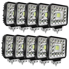 LED Tractor Work Lights, 4 Inch 120W 10000lm LED Pod Lights 12V 24V 10 Cube