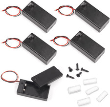 Lampvpath Pack of 5 9V Battery Holder, 9 Volt Battery Holder with Switch, 9V Ba