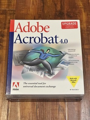 Vintage 1999 Adobe Acrobat 4.0 Upgrade for Windows - New & Sealed!