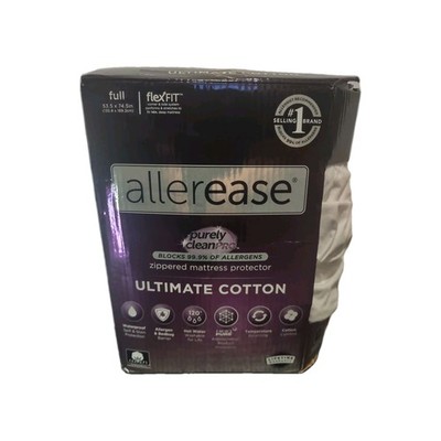 AllerEase Ultimate Allergy Waterproof Zippered Mattress Protector Full White