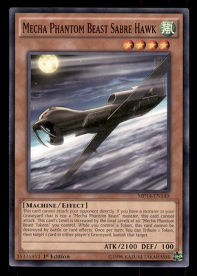 Yugioh Mecha Phantom Beast Sabre Hawk #MP14-EN149 2014 Mega-Tins Mega Pack LP