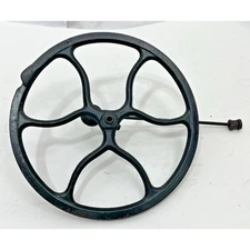 Antique SINGER Treadle Sewing Machine Cabinet Base Cast Iron Fly Wheel Pitman