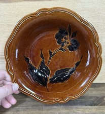 VTG Haeger Pottery Bowl #934 Brown USA Floral...