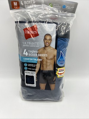 Hanes Boxer Briefs Men's Size M Set of 4 Tagless Comfort Blend Boxer Briefs New