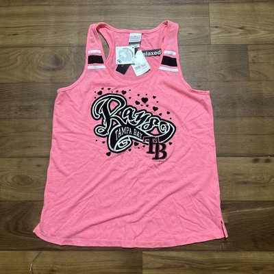 MLB Team Apparel 2014 Women s Tampa Bay Rays Pink Velvet Logo Sample Size Large