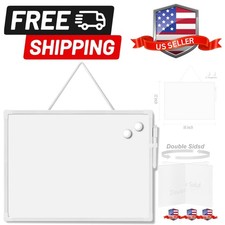 Double Sided Dry Erase Board for Wall, 16" x 12" Hanging Whiteboard, Small Wh...