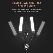 Dual Arm Fill Light Portable LED Video Light For Photography Enthusiasts AOUM