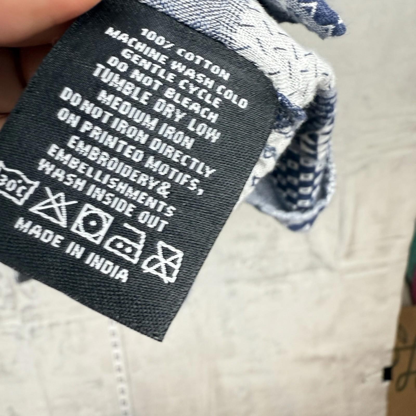 Ed Hardy Patchwork Button-Up Shirt Size L Navy Wh… - image 6