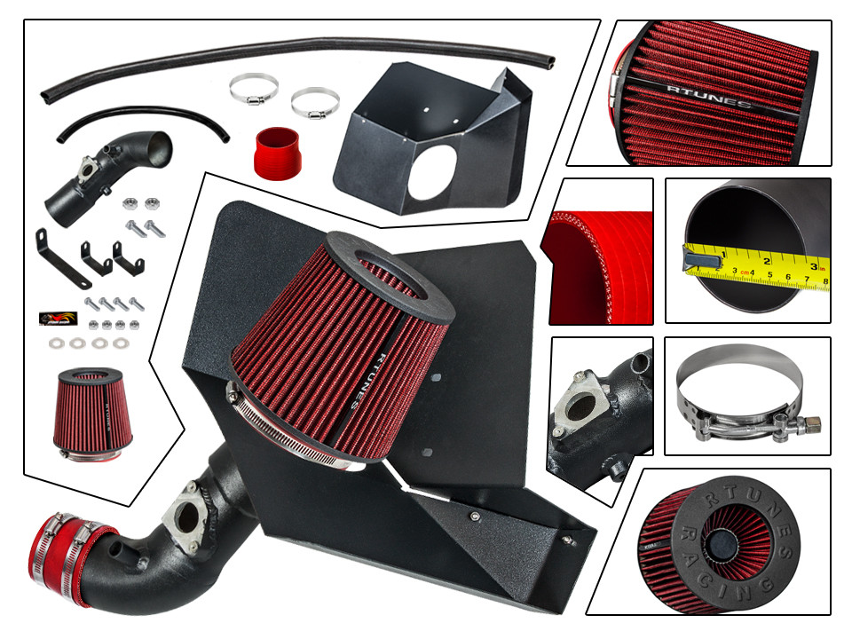 Rtunes Racing Hitze Shield Kalt Luft Ansaug + Filter Für 09-17 Corolla / 16-17