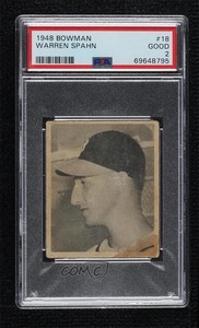 1948 Bowman Warren Spahn #18 PSA 2 Rookie RC HOF