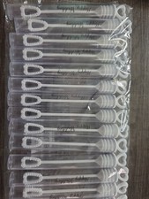 White Wedding Bubbles Wands - 20 count w/ Mini Thank You Tags 