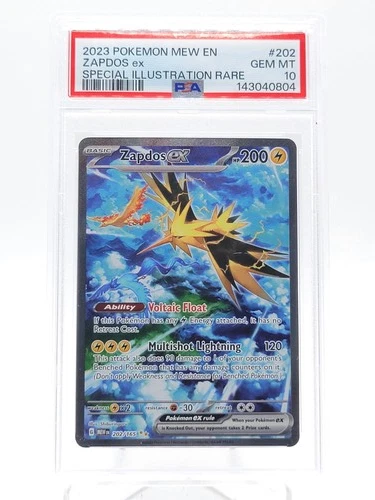 ZAPDOS EX 2023 POKEMON 151 SPECIAL ILLUSTRATION RARE #202 PSA 10 Q0895