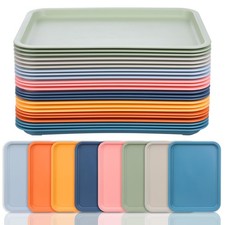 24 Pcs Plastic Fast Food Trays Bulk Colorful ...