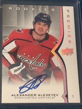 20-21 UD Premier Rookie Autographs Silver Spectrum Alexander Alexeyev Capitals