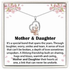 Gifts for Mom and Daughter, Mother and Daughter Heart Pendant Mother Daughter