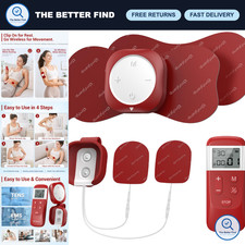 Wireless TENS Unit for Back Pain Relief - 2-in-1 EMS Muscle Stimulator, Recharge