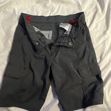 Dickies Men  s Gray Stretch Cargo Shorts Solid Flat Front Zip Pockets Regular