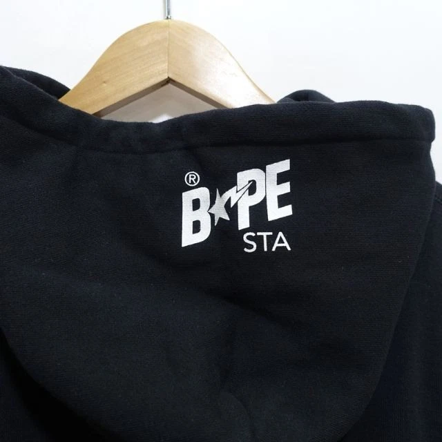 A BATHING APE (BAPE) Felpa con cappuccio uomo Bape Bapesta Onepoint usata in ottime condizioni maglione nero