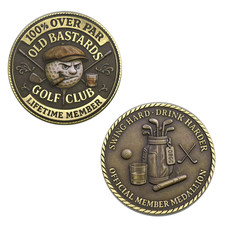 Lifetime Member 100 Over Par Challenge Coin Old Bastards Golf Club Medallion