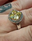 Vintage 925 Silver Citrine And Cubic Zirconia Ring Size 10 — photo 2