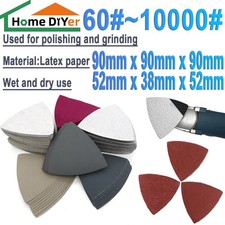 Wet & Dry 60-10000Grit Triangle Sandpaper Sanding Abrasive Polis Flocking Disc