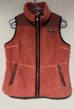 L.L.Bean Women's Bean's Sherpa Fleece Vest Mineral Red Size Small