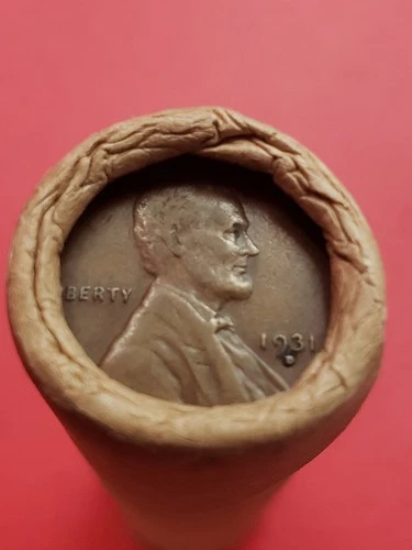1912-D LINCOLN WHEAT CENT AU 1931D LINCOLN WHEAT PENNY COIN ROLL ENDS BANKROLLED