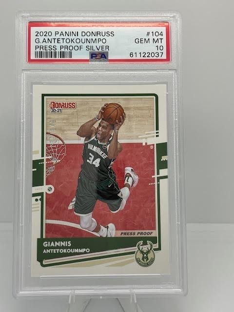 2020 Donruss #104 - Giannis Antetokounmpo - Press Proof Silver - PSA 10 - /349