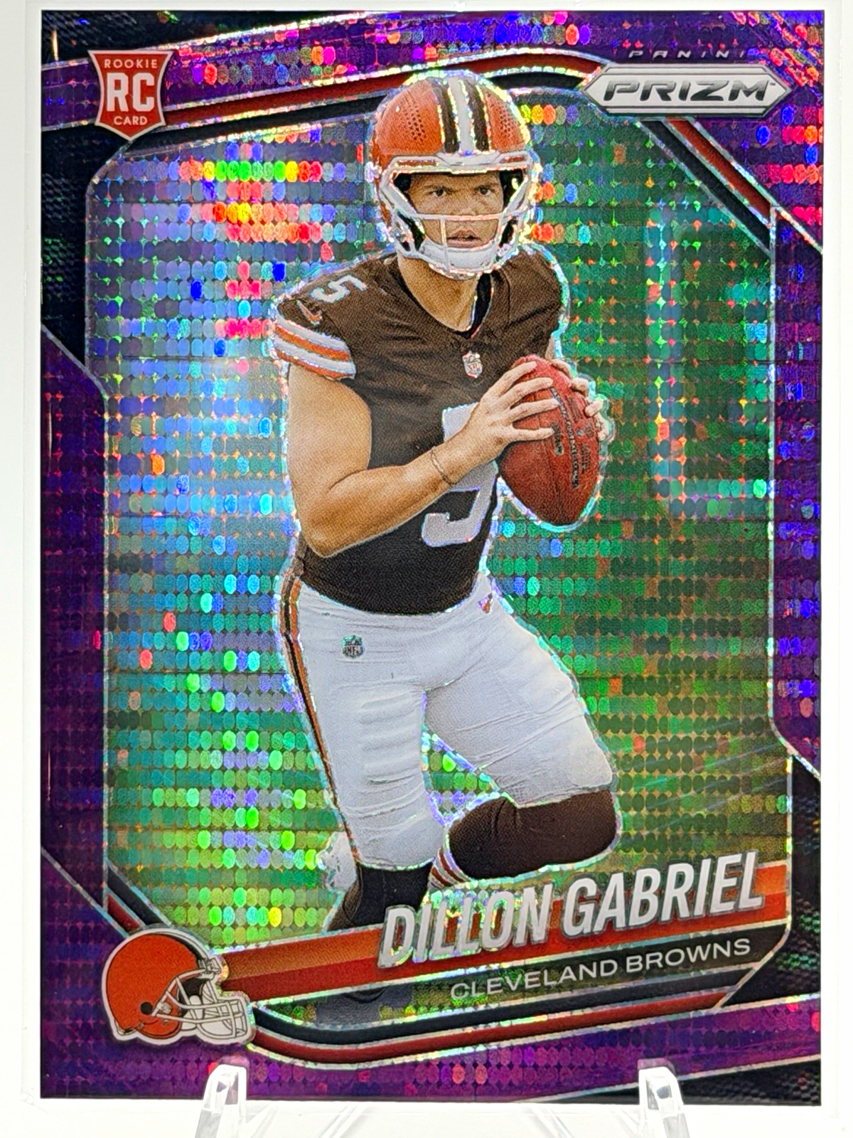 Panini 2025 Prizm Football Purple Pulsar Prizm Dillon Gabriel #372 RC Browns