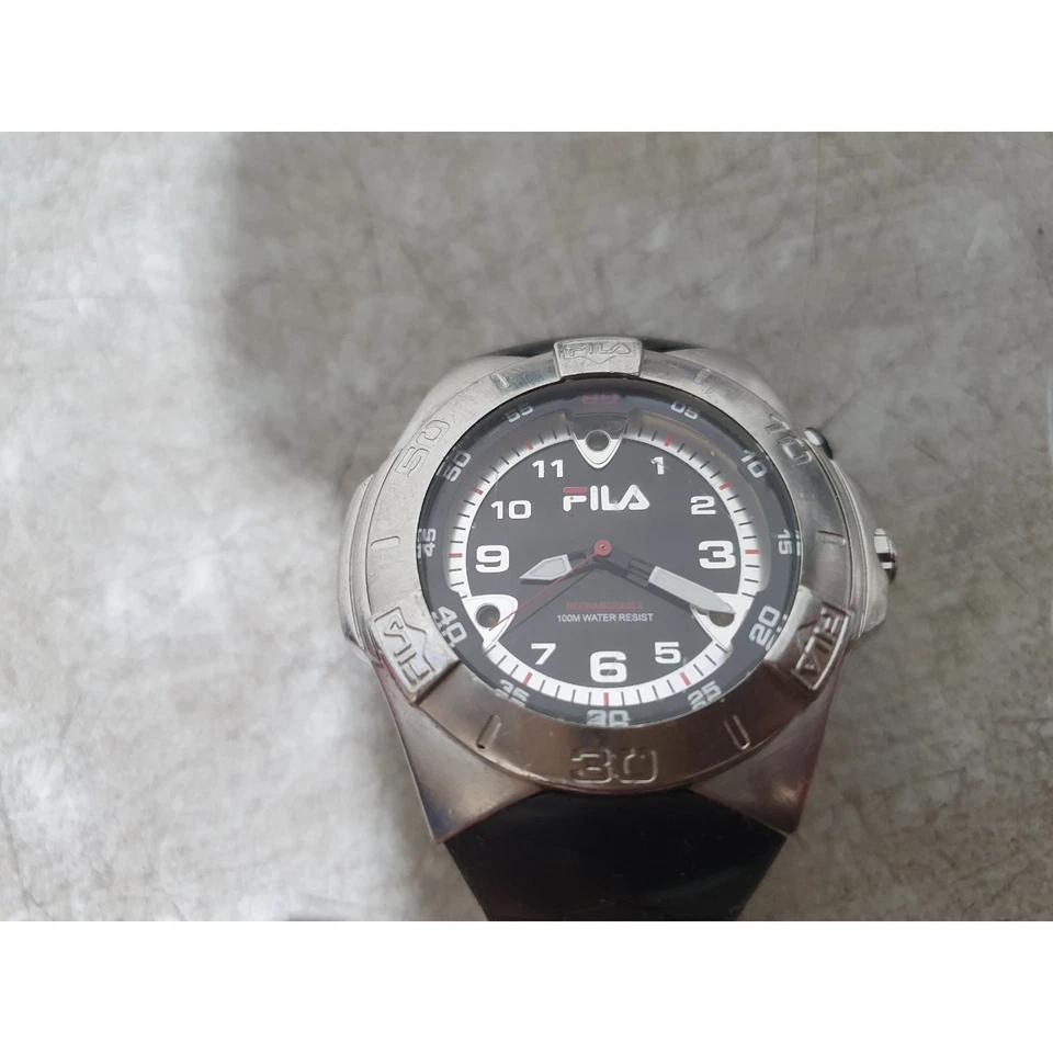 Fila Mithra 317 Sports Watch Men's Black Straps Quartz Analog Dial Rechargeable - image 2 of 4