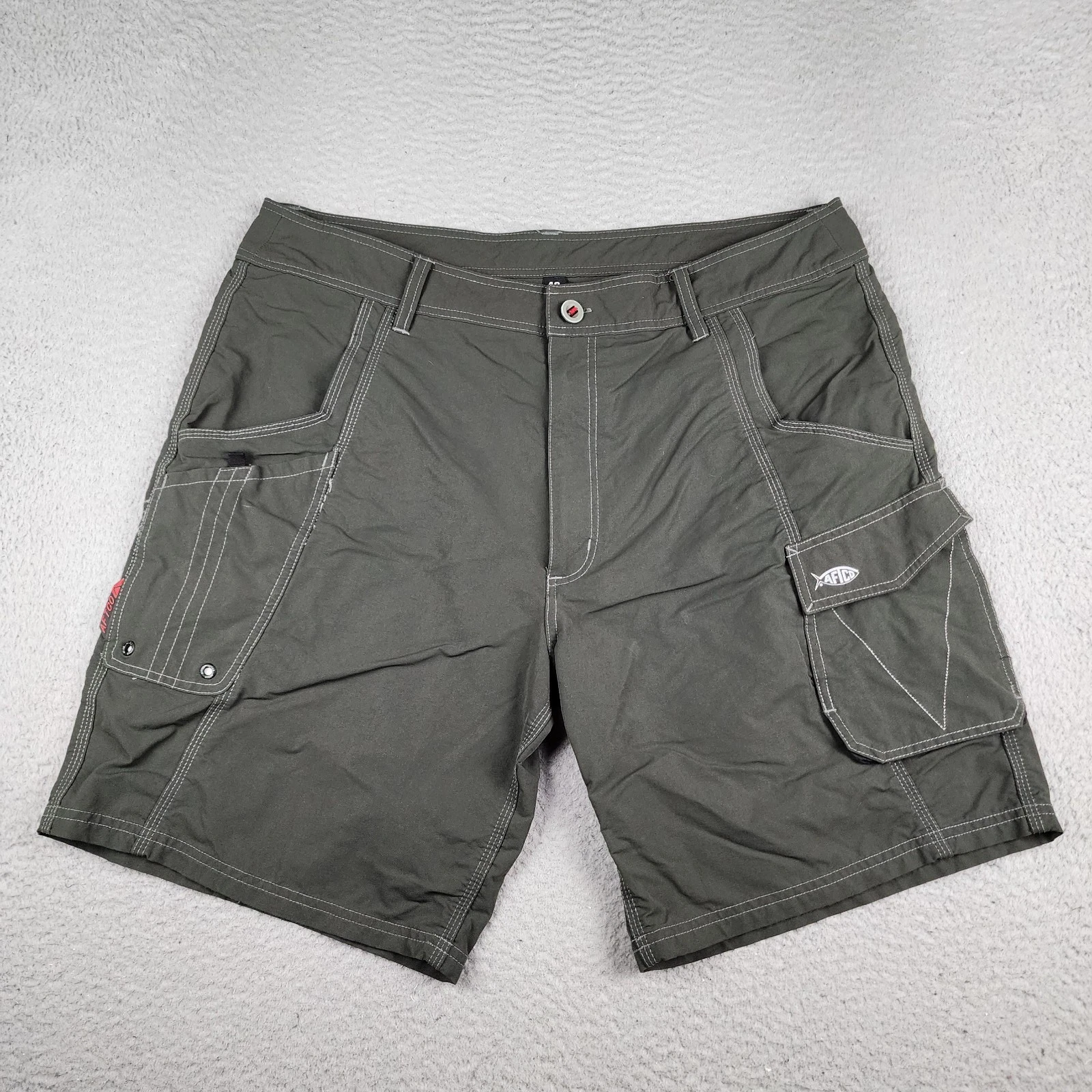 AFTCO Shorts Mens 40 Green Cargo Fishing Camping Hiking Outdoor Casual