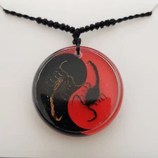 Yin-Yang Scorpion Necklace goth buddhist occult taxidermy alternative