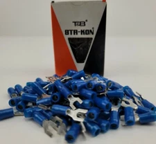 New 100 Count Sta-Kon RB14-6F Fork Terminal Connector #6 Insulated 22-16 AWG NOS