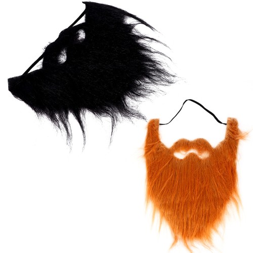 2 Pcs Fake Beard Props Child Costume Beards for Adults Party Supplies