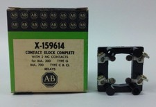 ALLEN BRADLEY X-159614 CONTACT BLOCK COMPLETE WITH 2 N.C. CONTACTS, NEW, X159614