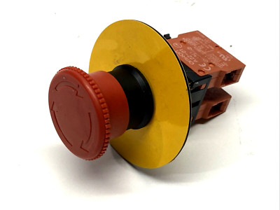 Omron A22E-M-02 E-Stop Button Switch Twist Reset Red 22mm 10A 24VDC