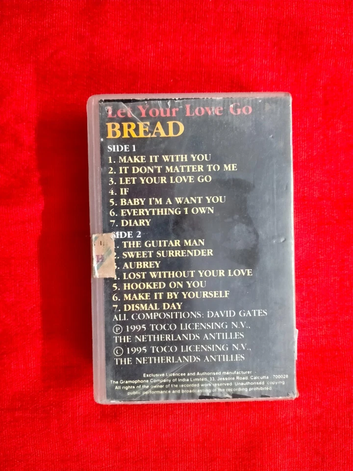 Bread Let Your Love Go RARE orig Cassette tape INDIA indian Clamshell Hmv 1995 - Image 3 of 4