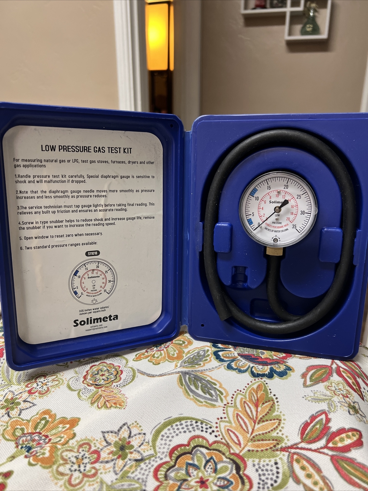 Solimeta Natural Gas or LP Gas Manifold Pressure Test Kit (read