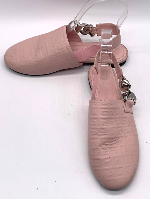 Givenchy Womens Pink Leather G Chain Slingback Mules sz 36 us 6 (shows wear)