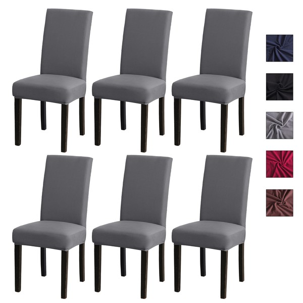 6 StüCk Stuhlhussen Stuhlbezug StuhlüBerzug Stretch Hussen FüR EsszimmerstüHle-image