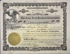 Acme Food Products Corporation Share 1919