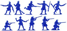 Accurate U.S Militia set 2 - 10 unpainted 54mm toy soldiers in mid blue