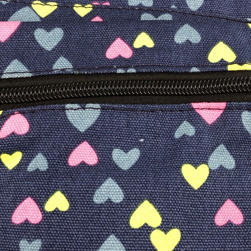 Imiflow Kids Backpack Blue Colorful Hearts All Over Girls Small Book Bag 9”x 10” - Picture 5 of 11
