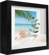 5x5 Small Shadow Box Frame Wood Display Case for Memorabilia