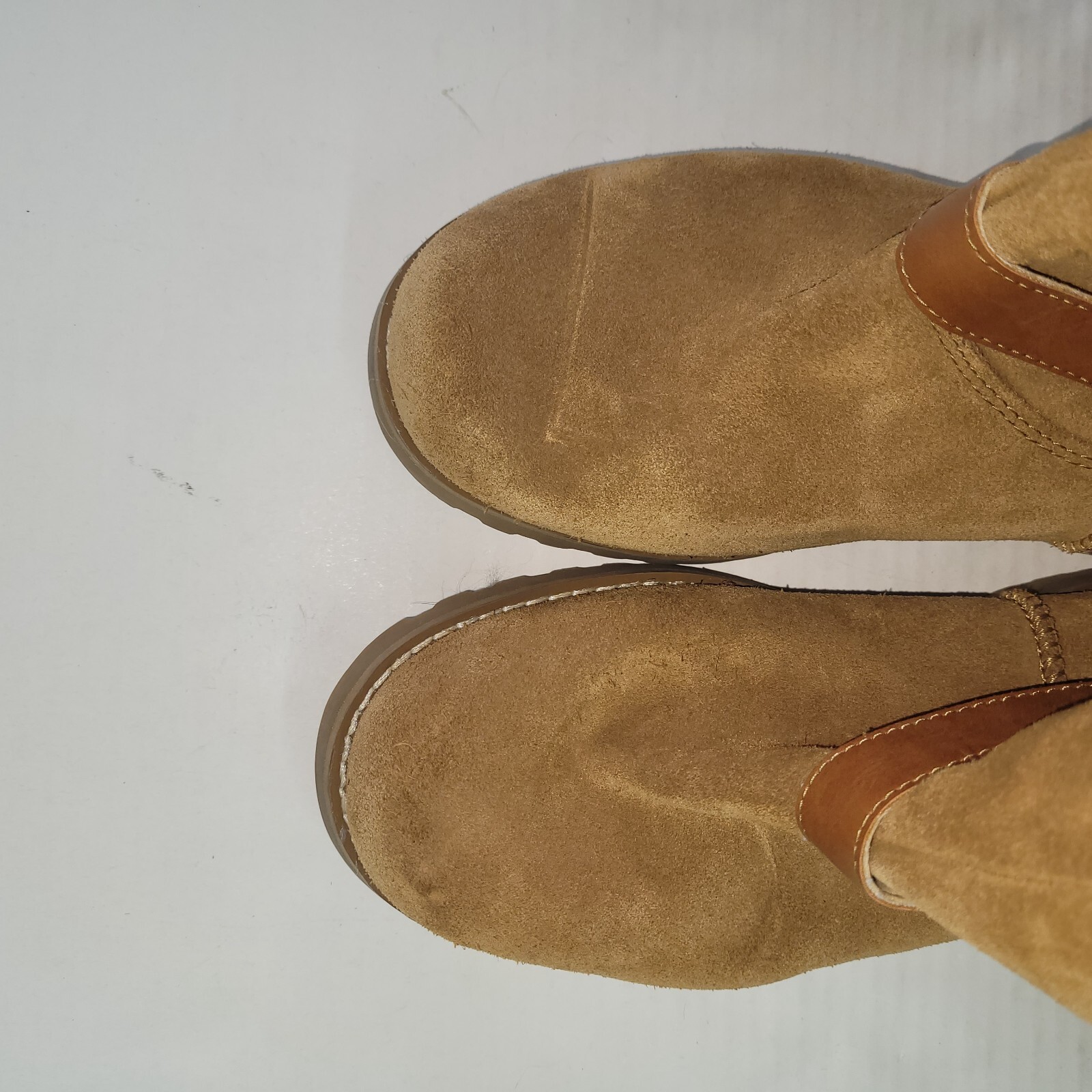 SAOLA Stivaletto Ugg Nessa bambina 4 castagno lana bordo pelle scamosciata fibbia accento suola a strappo