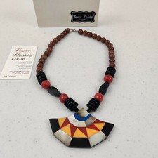 Unique Creative Workshop Wood Boho Geometric Necklace