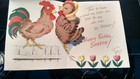Pop-up Rooster Chick kiss Lovin' hubby mid  century Vintage Easter Card Volland — photo 4