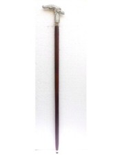 Solid Chrome Brass Dragon Head Handle Two Fold Wooden Walking Stick Cane Style