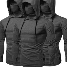 Men's Turtleneck Hoodie Zipper Long Sleeve Hooded Sweatshirts Casual Sportwear