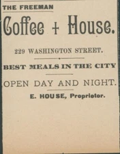 1898 Freeman Coffee House Portland Oregon Best Meals in City Day Night B Ad RS1